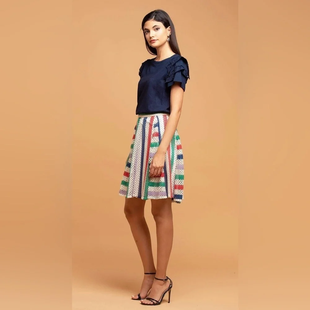 NWT Eva Franco Tuxedo Multicolored Mini Skirt Size 8